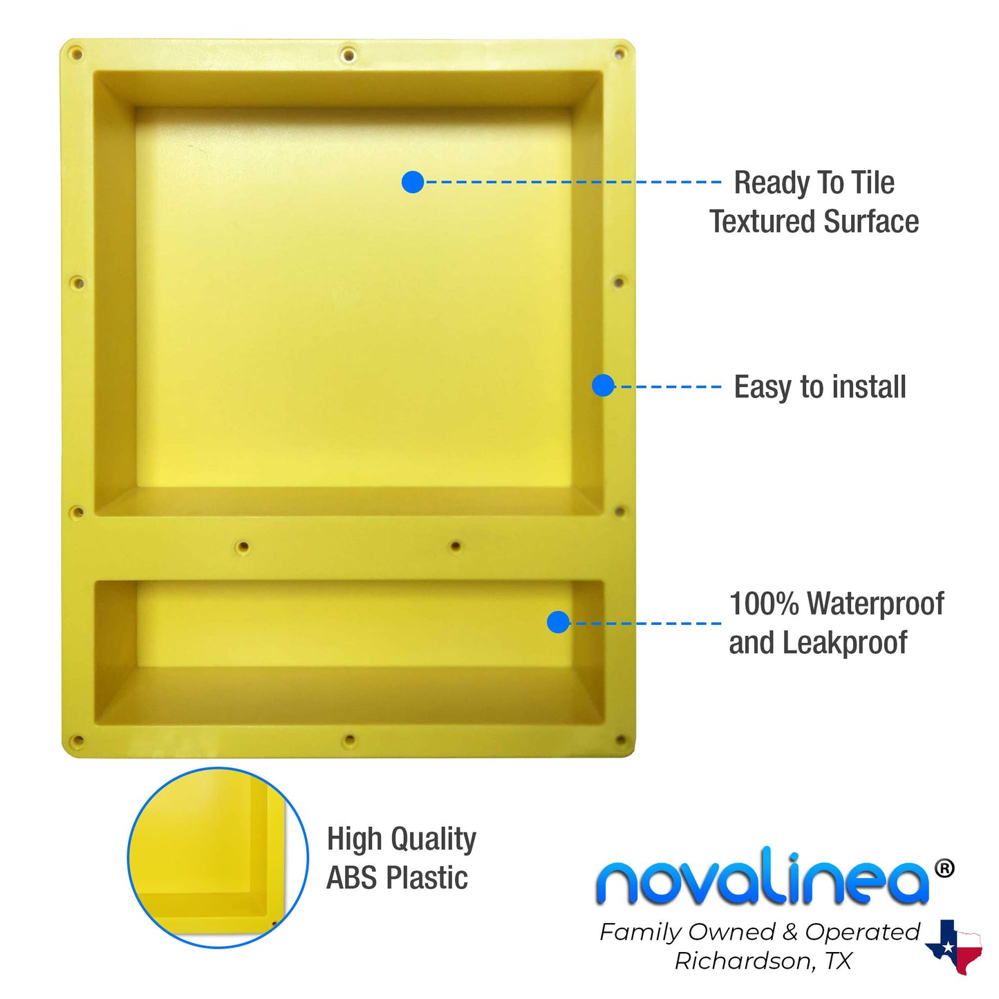 16" x 20" Double Shelf Flushmount Niche with Mounting Screws