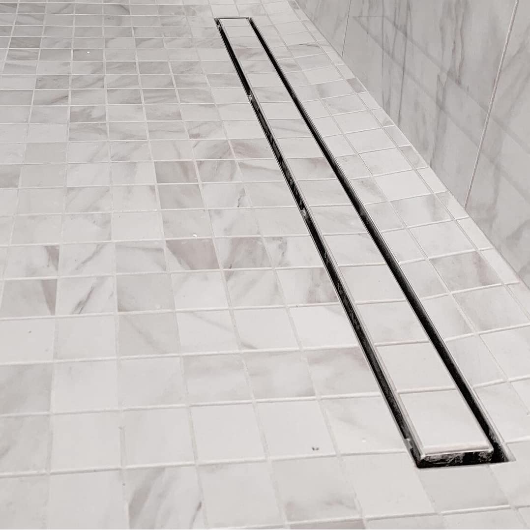 26 Inch Linear Shower Drain with Tile Insert Grate